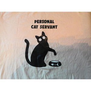 Personal Cat Servant Funny Pet Mens Womens Polyester T-Shirt Tee Top XXL
